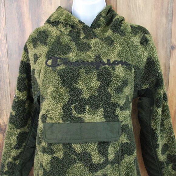 Champion Other - Champion Sherpa Hoodie Fleece Camo Pullover Small